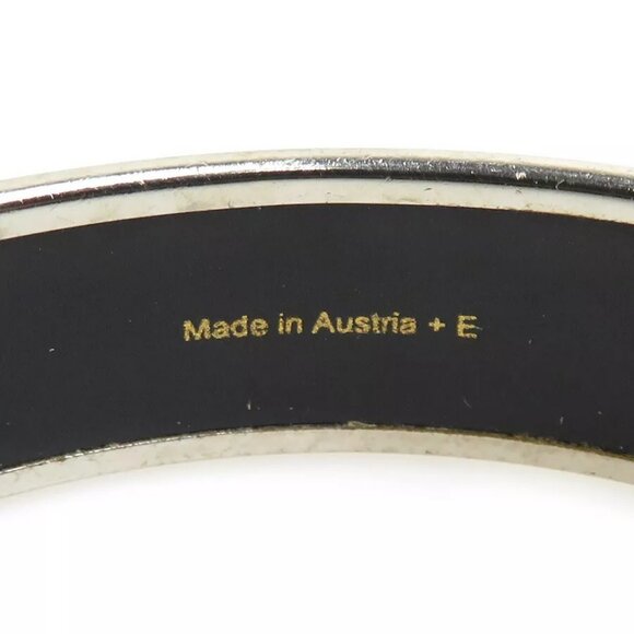 Auth HERMES Cloisonne Bangle Bracelet Silver/Blue Metal/Enamel - Picture 4 of 14